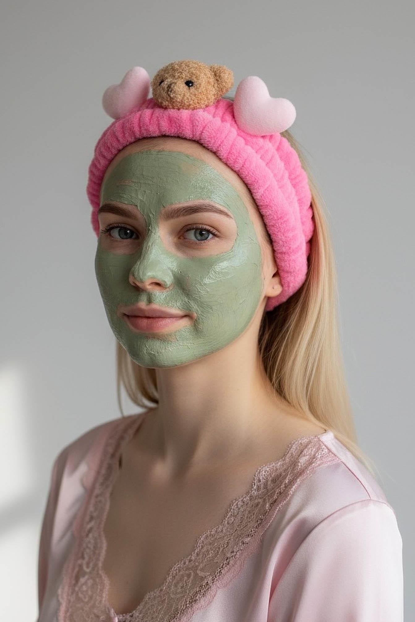 Pembe Renk Ayıcık Figürlü Peluş Saç Bandı