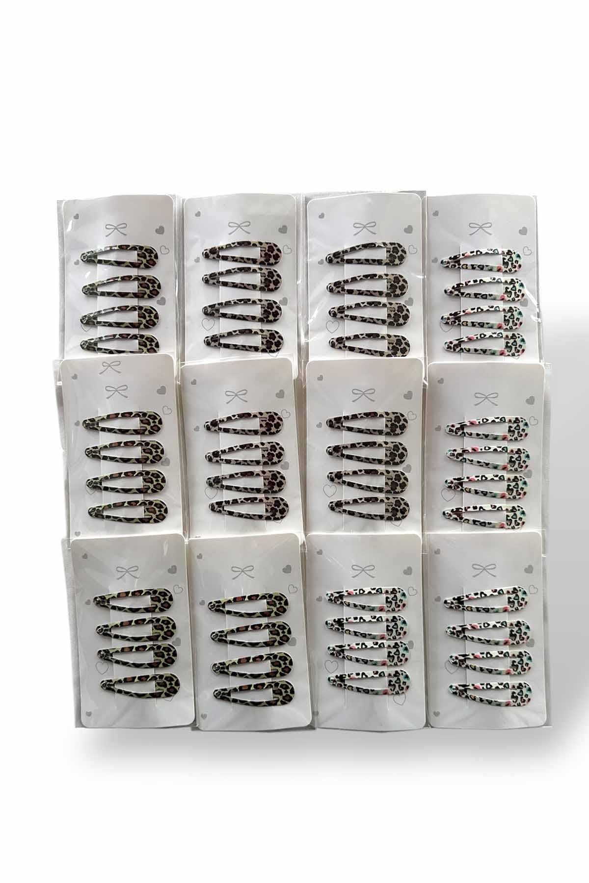 12'li Karışık Renk Yan Toka Set 