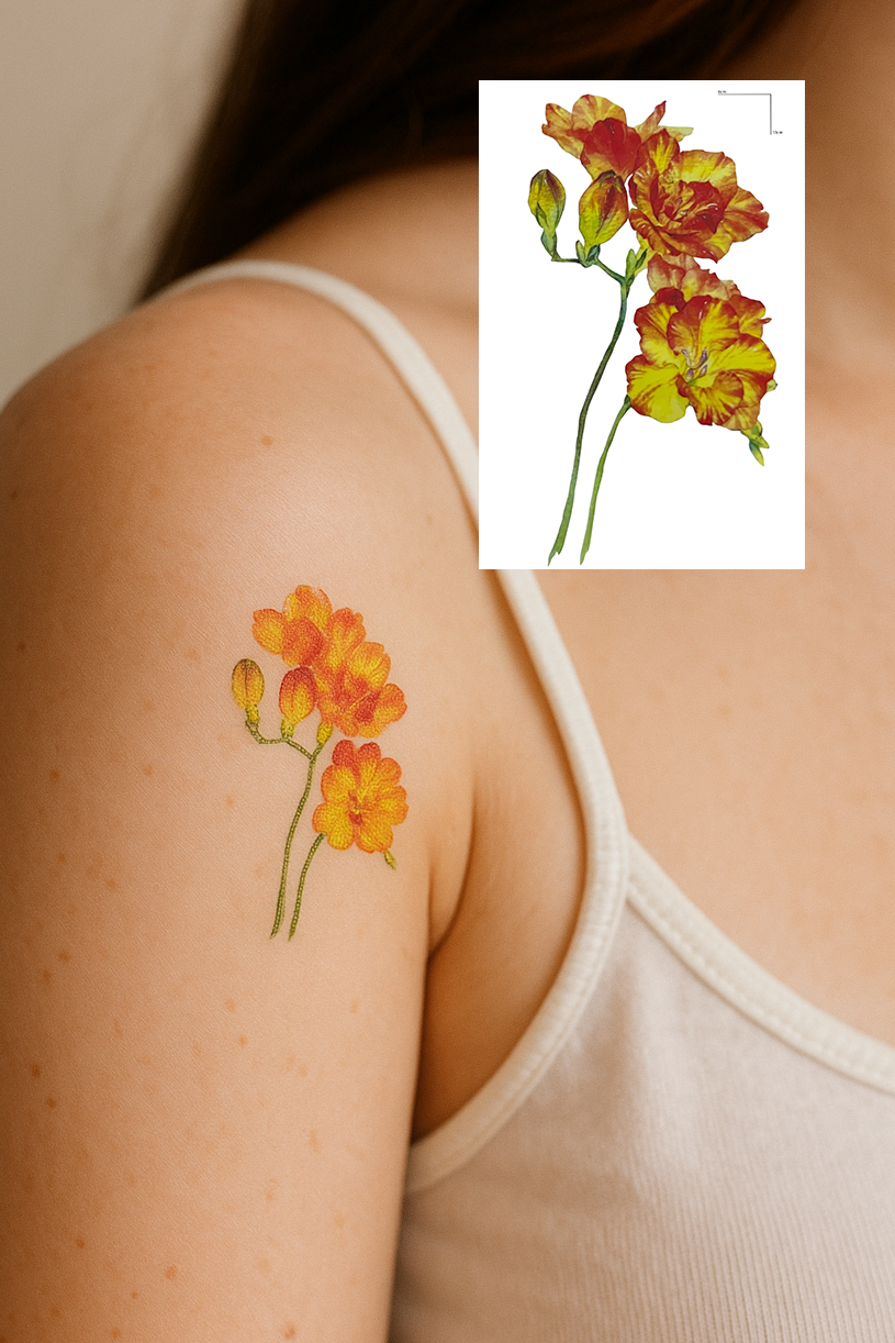 Geçici Çiçek Figürlü Mini Dövme Tattoo