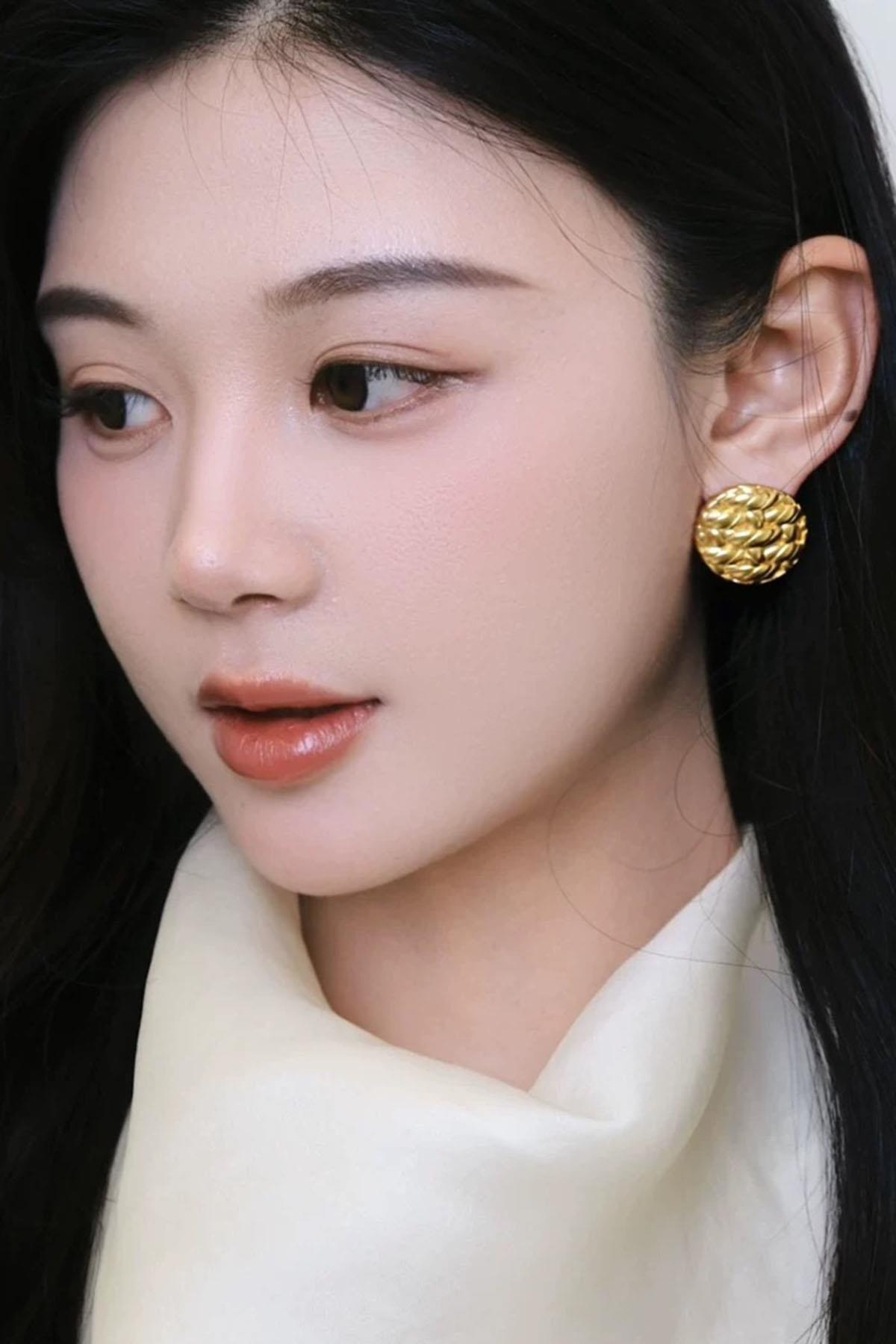 Altın Renk Çelik Küpe (Çift)