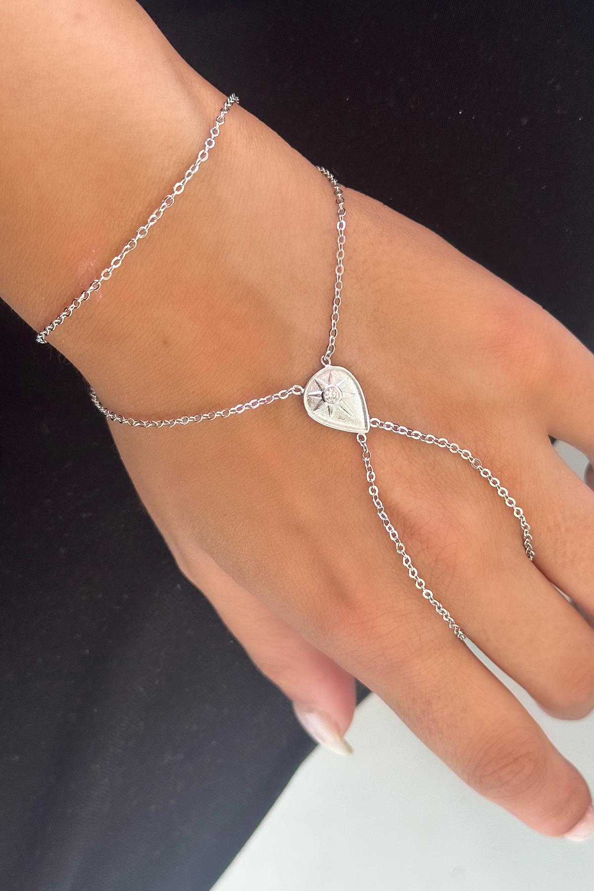 Gümüş Renk Yıldız Figürlü Şahmeran