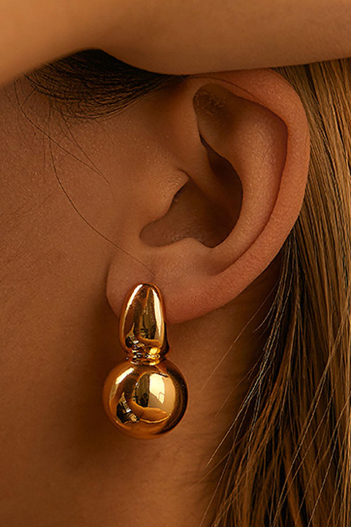 Altın Renk Çelik Küpe (Çift)