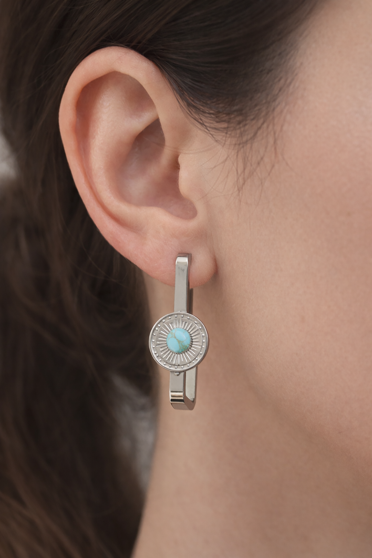 Gümüş Renk Çelik Küpe (Çift)