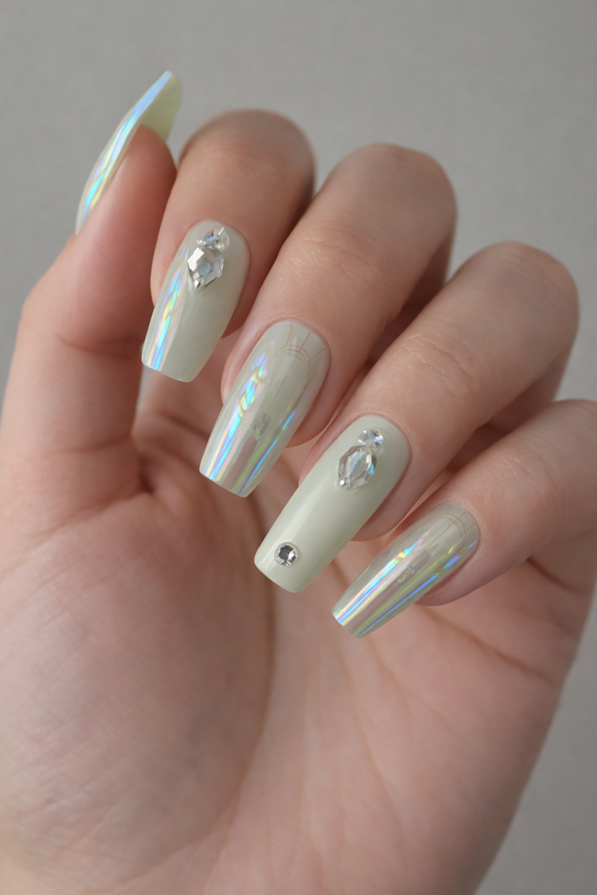 12'li Karışık Renk Jel Görünümlü Takma Tırnak (Yapıştırıcılı)