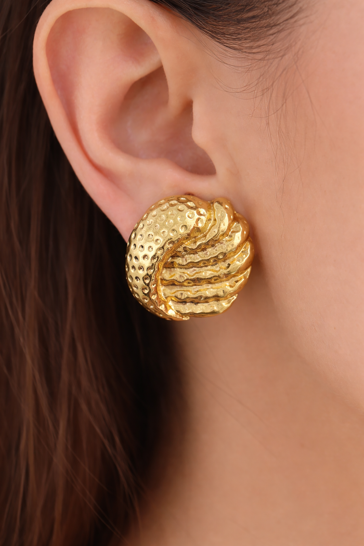 Altın Renk Çelik Küpe (Çift)