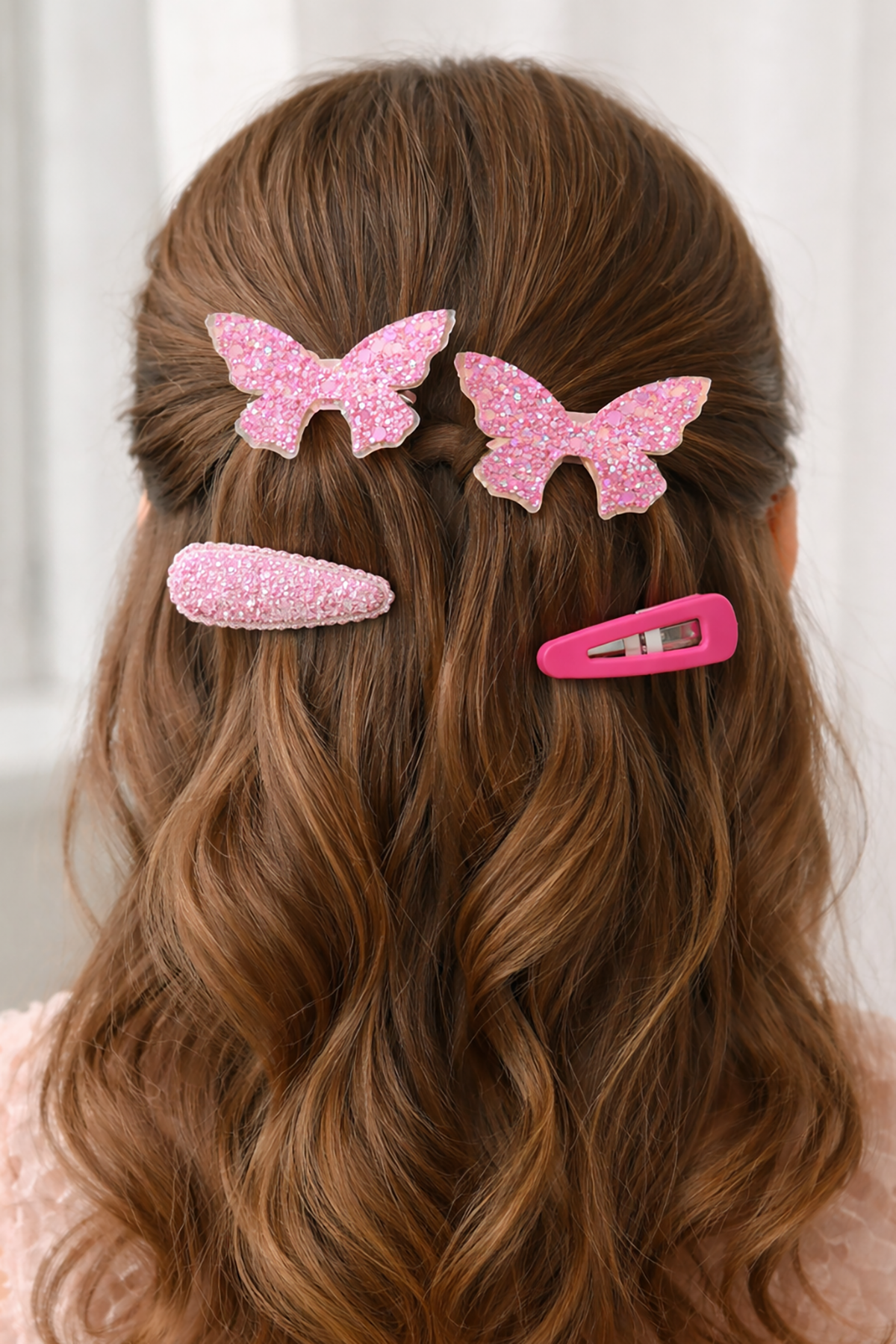 6'lı Karışık Renk Kelebek Figürlü Yan Toka Set