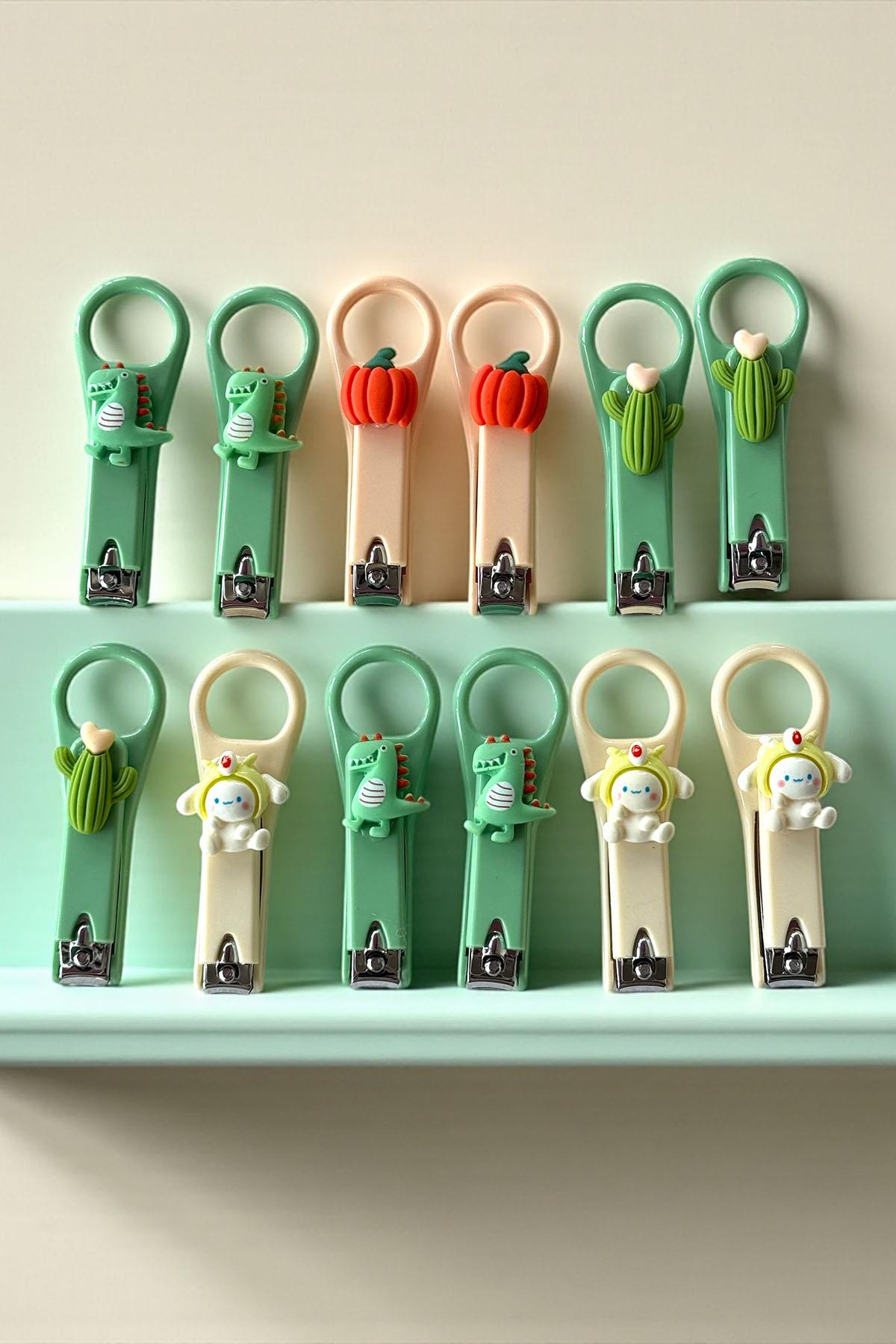 12'li Karışık Renk Karışık Figürlü Tırnak Makası Set