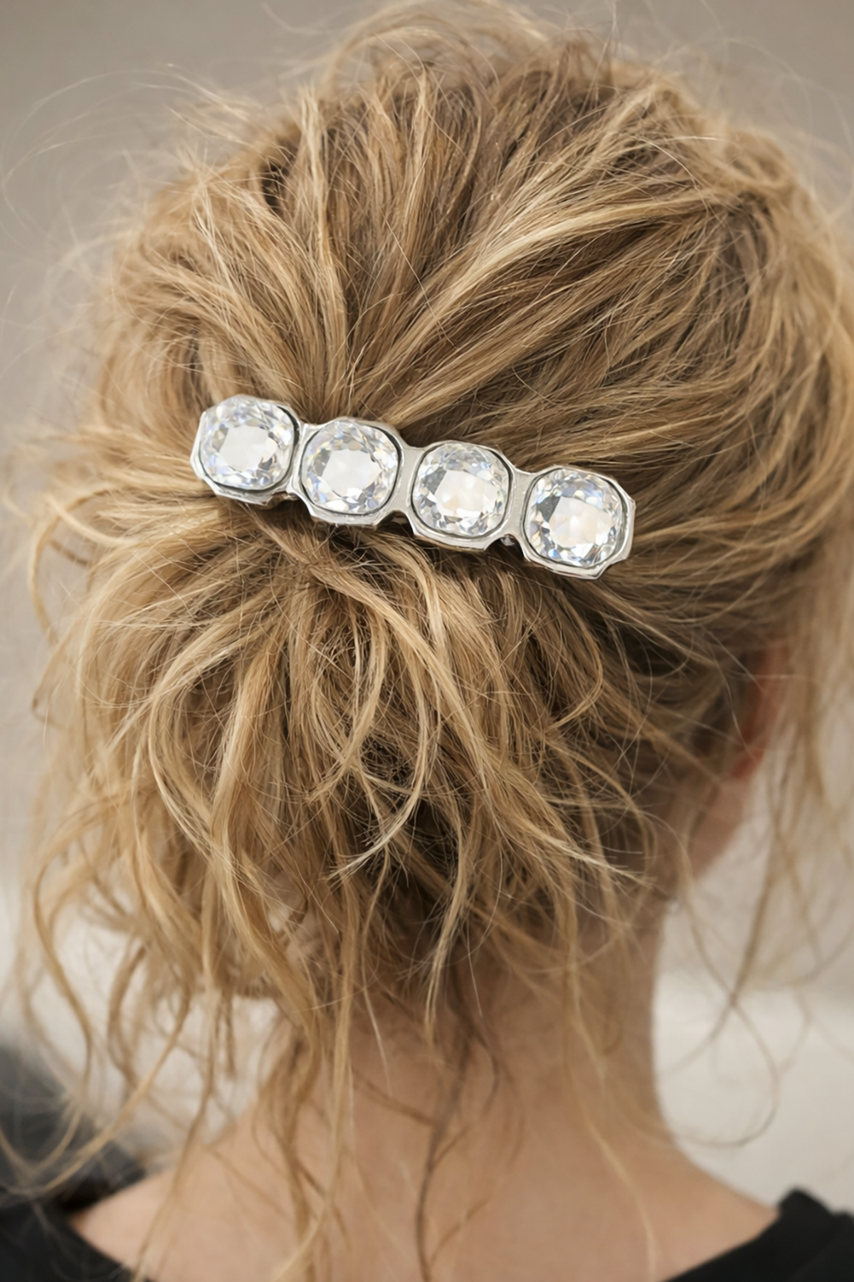 Gümüş Renk Taşlı Otomat Toka