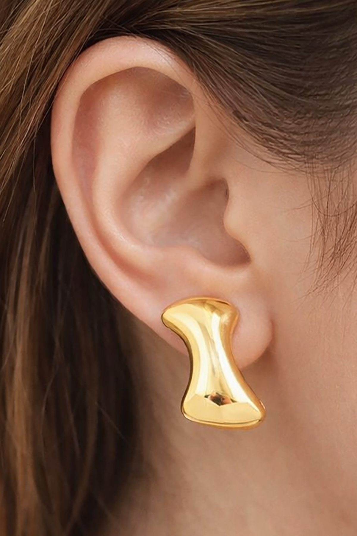 Altın Renk Çelik Küpe (Çift)