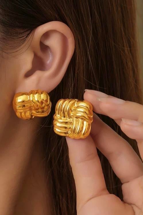 Altın Renk Çelik Küpe (Çift)