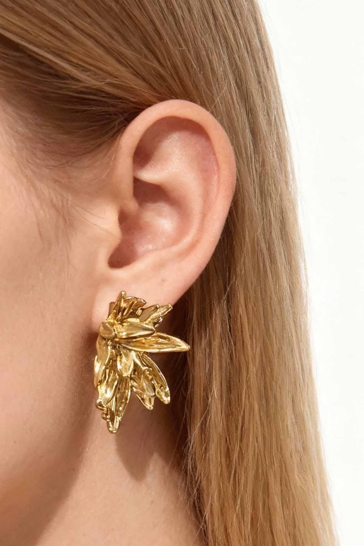 Altın Renk Çelik Küpe (Çift)