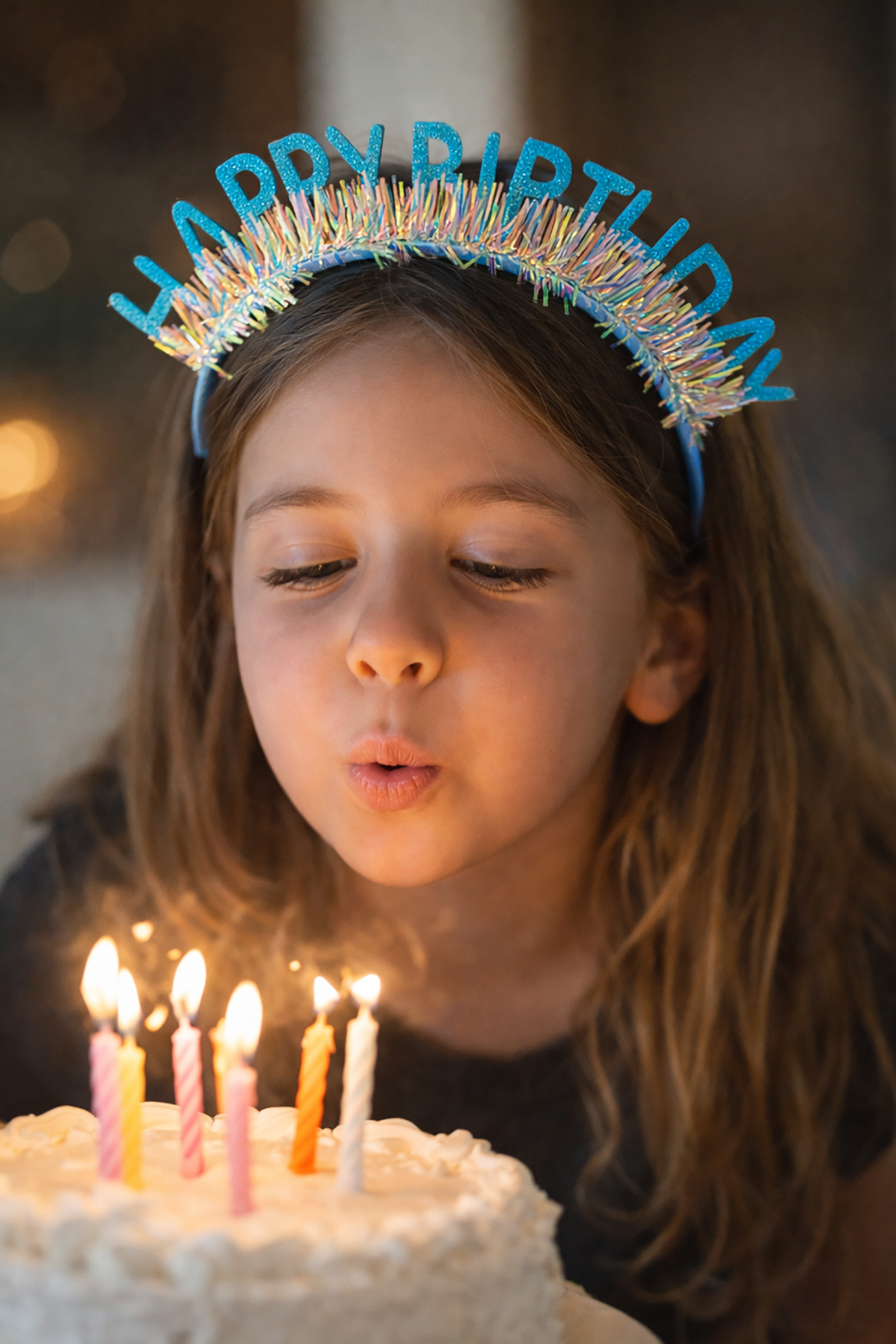 Mavi Renk Happy Birthday Yazılı Taç