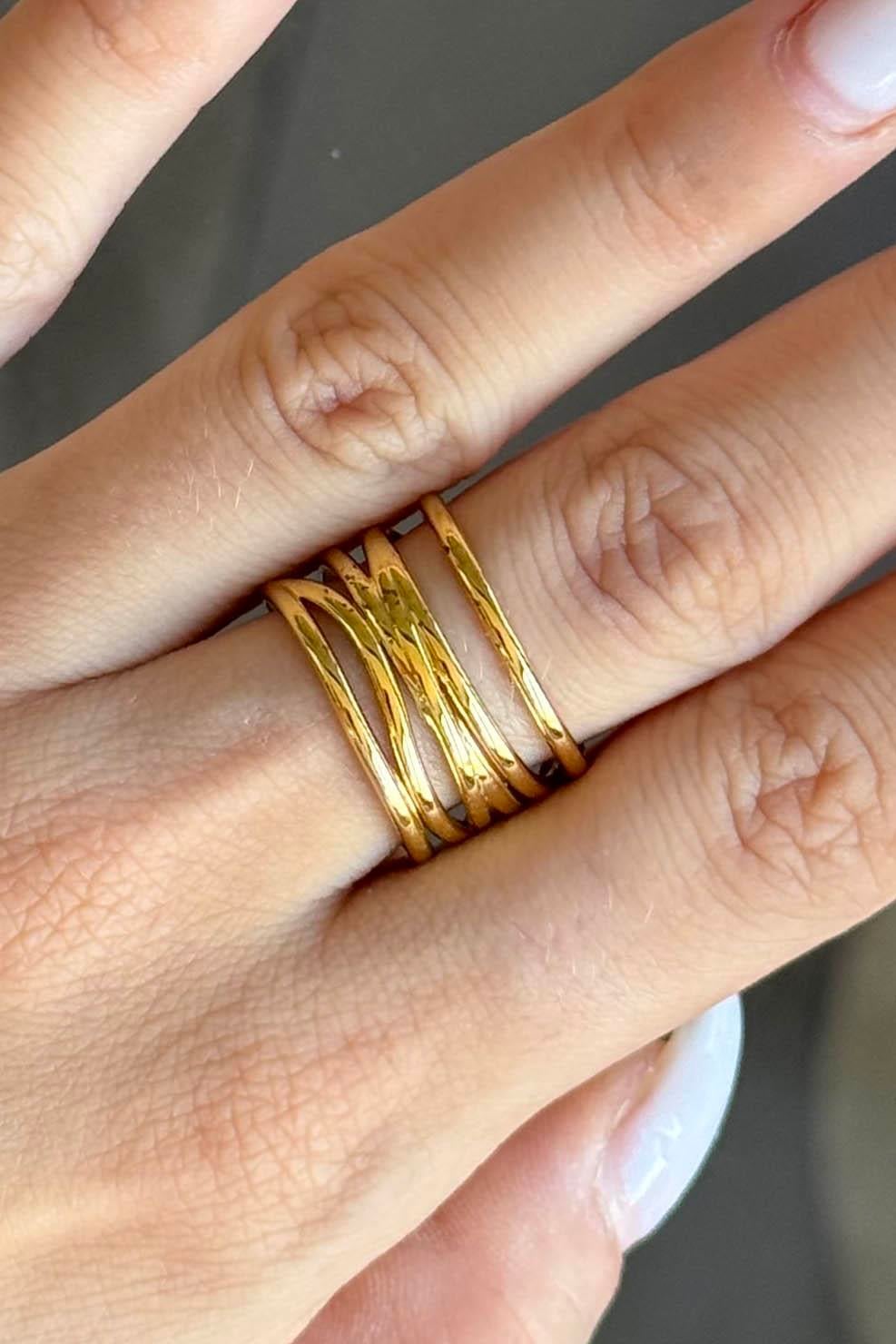 Altın Renk  Ayarlanabilir Çelik Yüzük