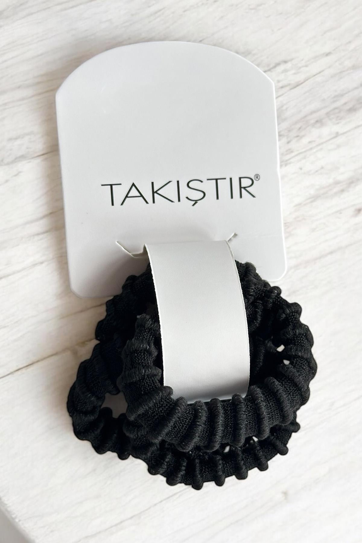 4'lü Siyah Renk Lastik Toka