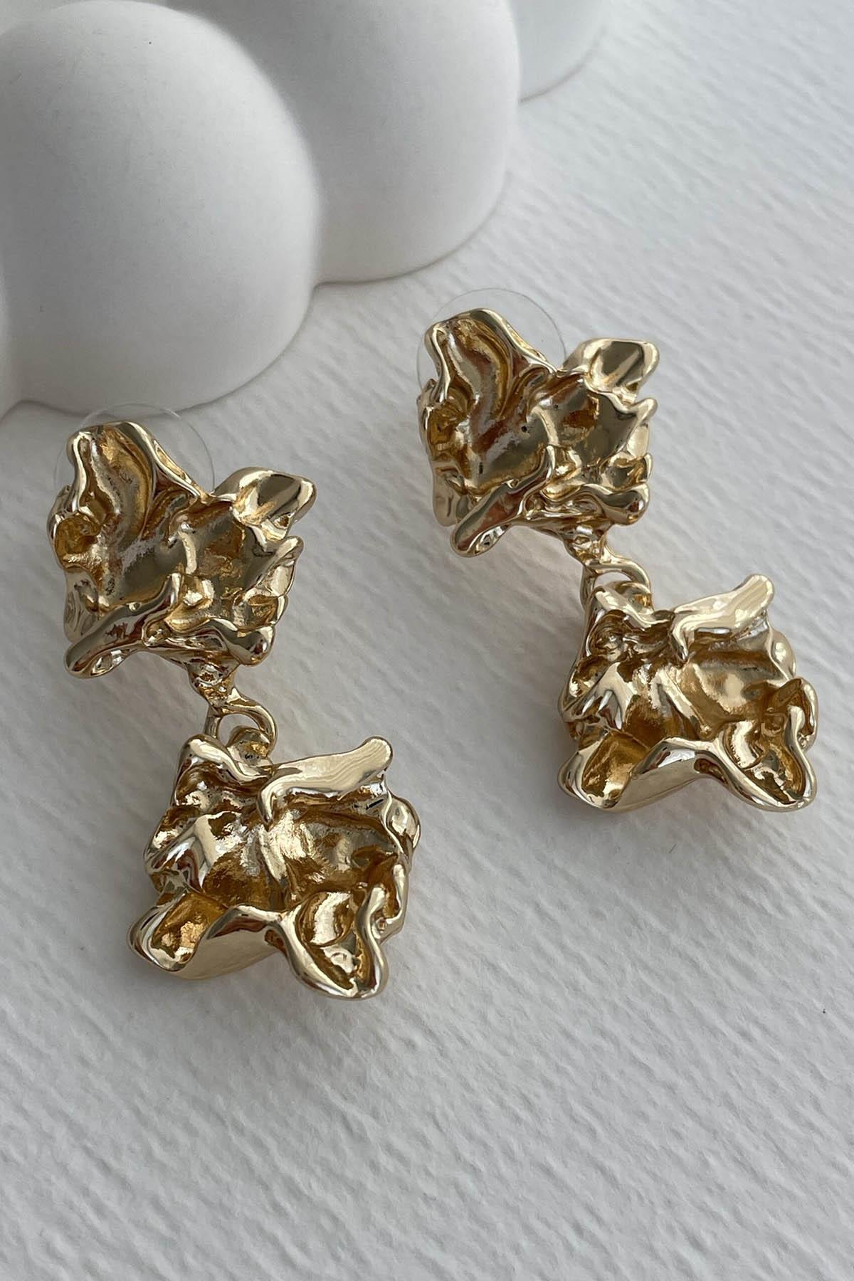 Altın Renk Çelik Küpe (Çift)