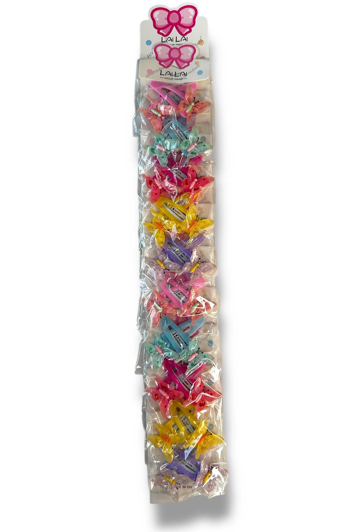 10'lu Karışık Renk Kelebek Figürlü Yan Toka Set