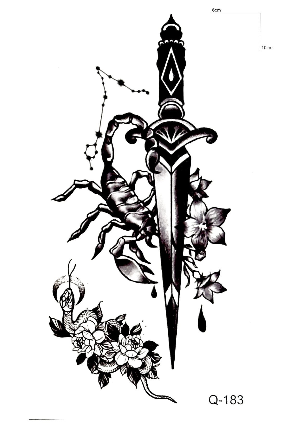Akrep Ve Yılan Mini Geçici Dövme Tattoo