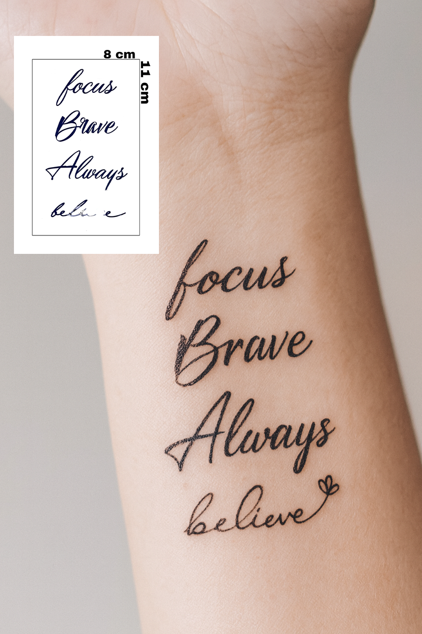 Yazı Detaylı 12 Saat Sonra Kararan Geçici Mini Dövme Tattoo