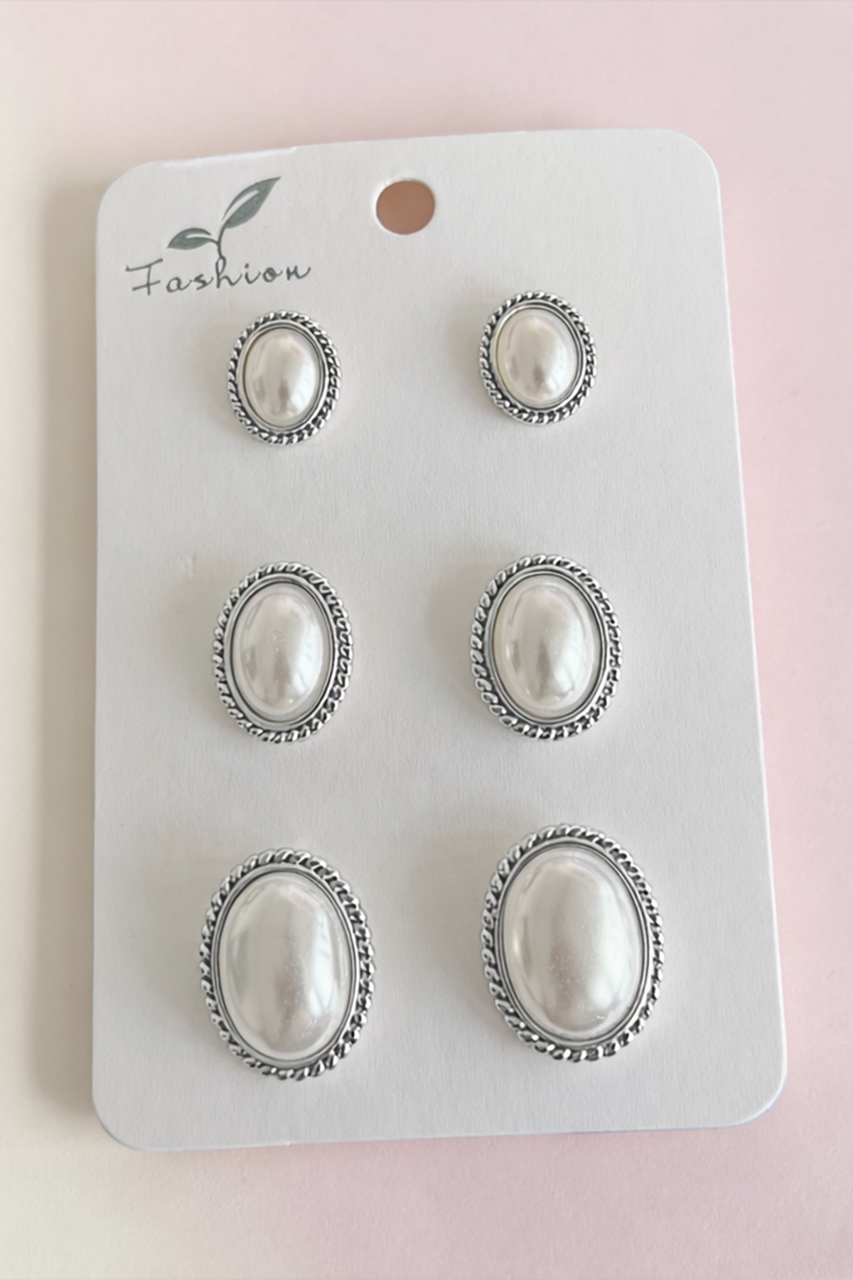 Gümüş Renk 6'lı İncili Küpe Set