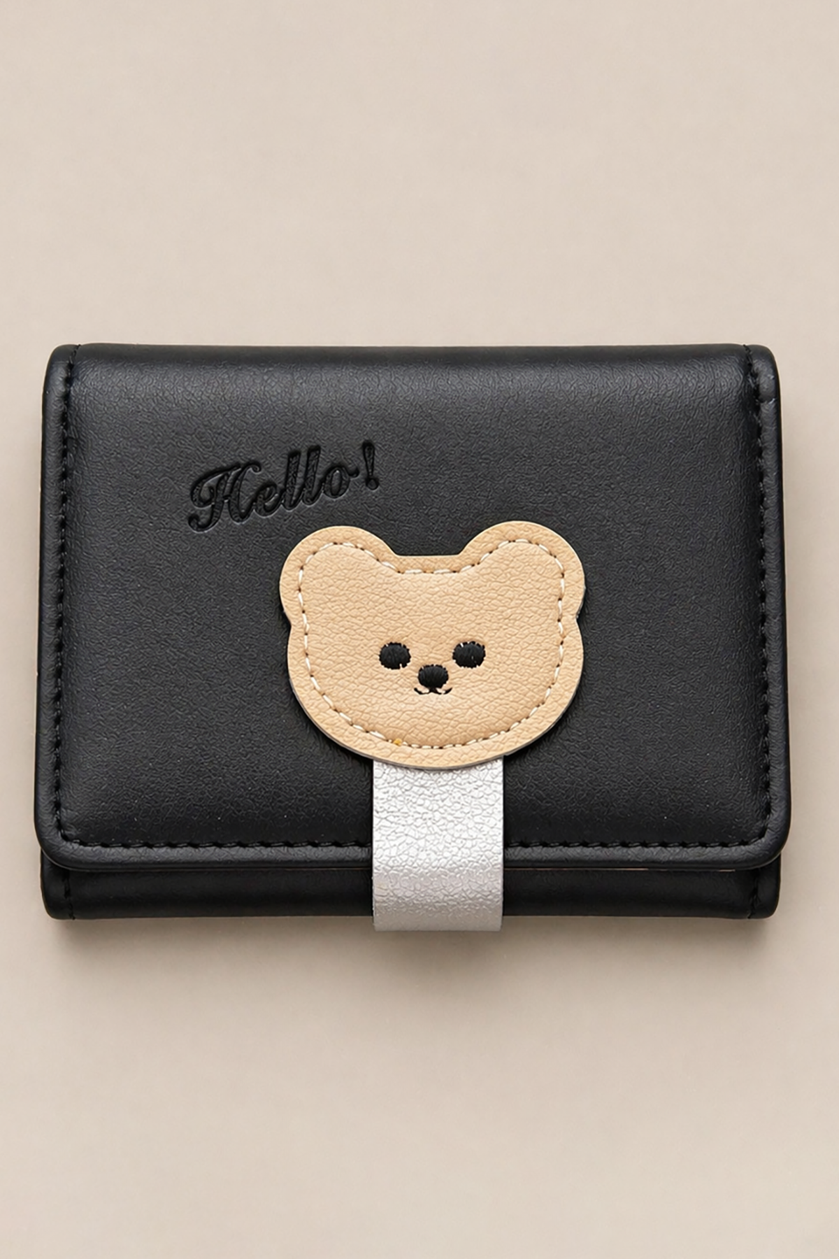 Siyah Renk Ayıcık Figürlü Cüzdan/Kartlık