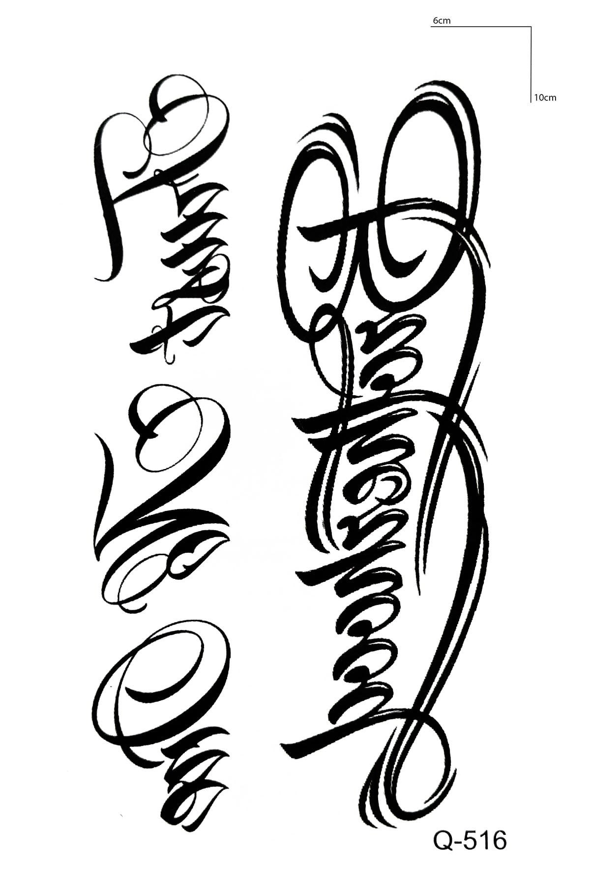 Yazılı Mini Dövme Geçici Tattoo