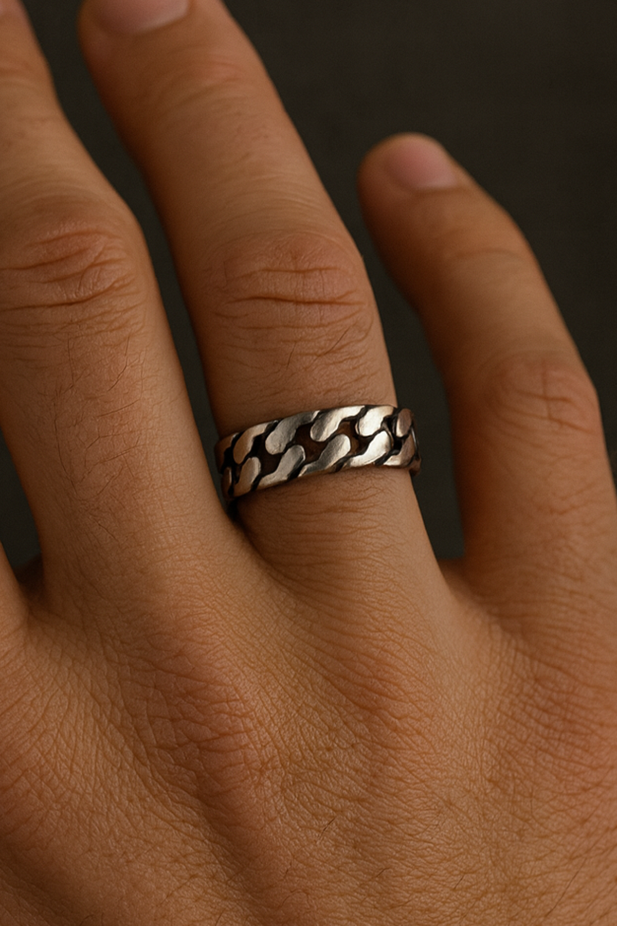 Gümüş Renk Ayarlanabilir Çelik Erkek Yüzük