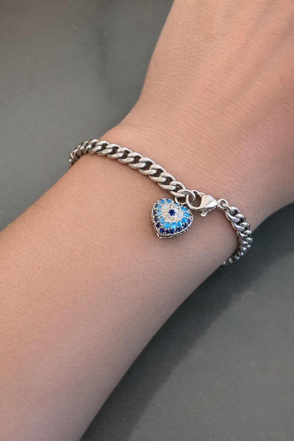 Gümüş Renk Nazar Boncuk Figürlü Xuping VİP Bileklik