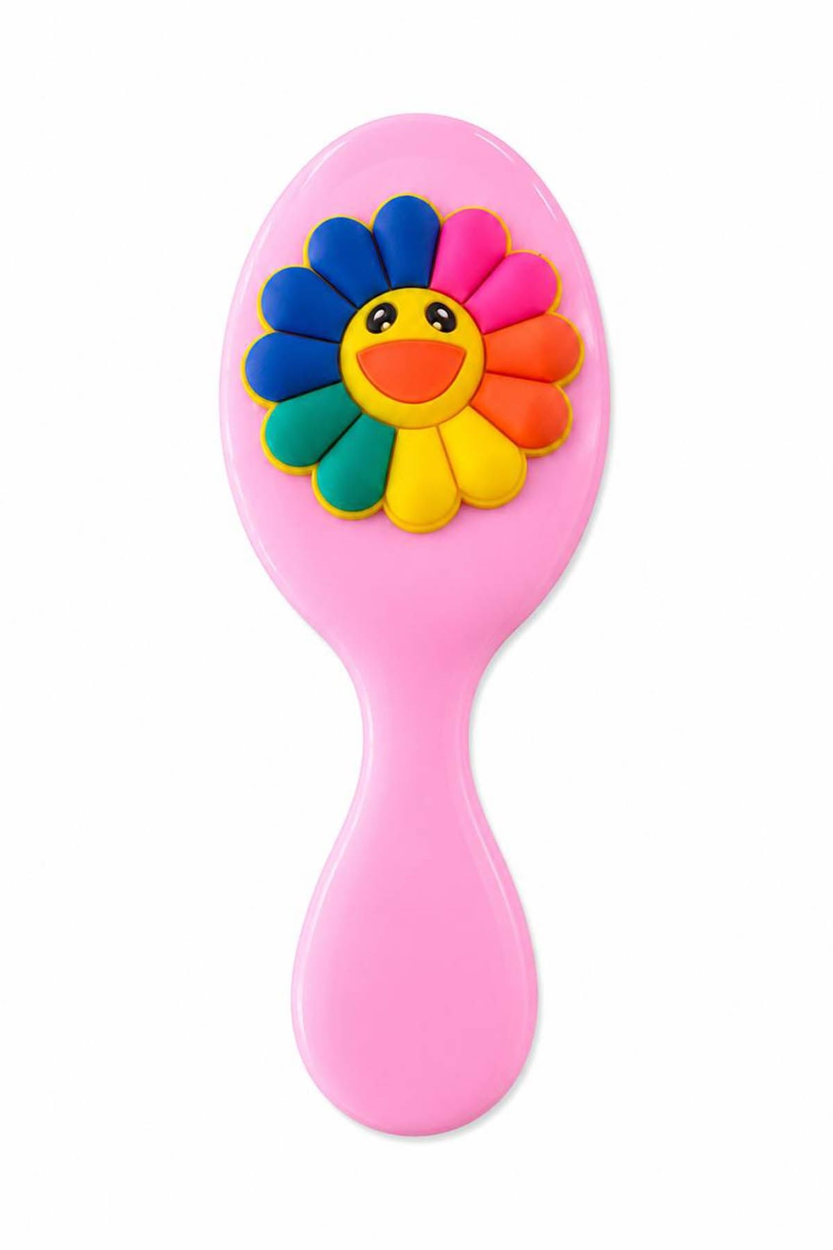 Pembe Renk Çiçek  Figürlü Çocuk Saç Tarama Fırçası/Tarak
