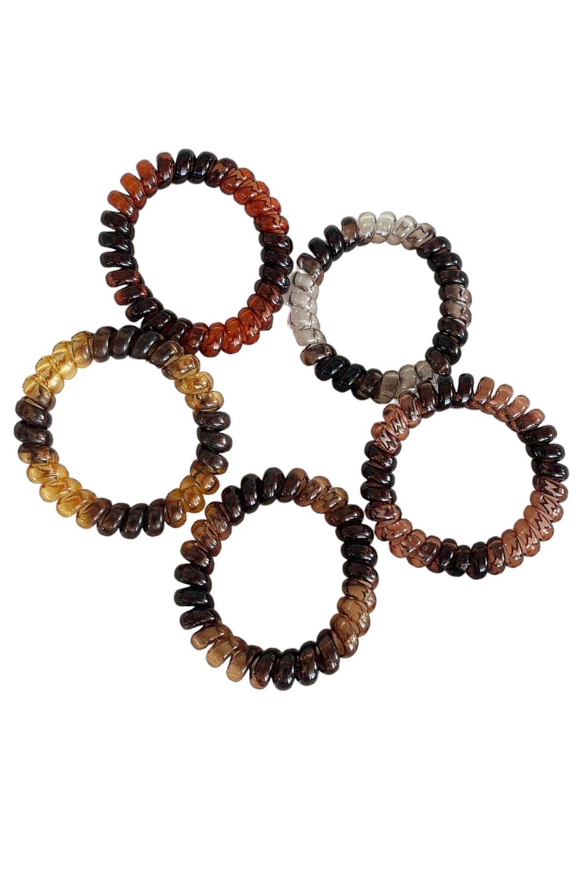 5'li Karışık Renk Helezon Lastik Toka