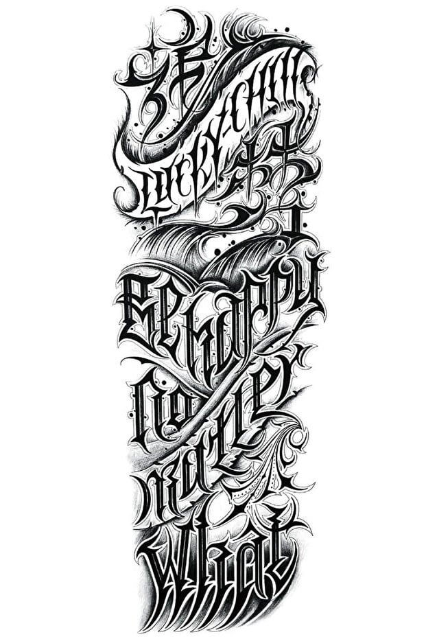 Yazılı Kol Dövme Geçici Tattoo