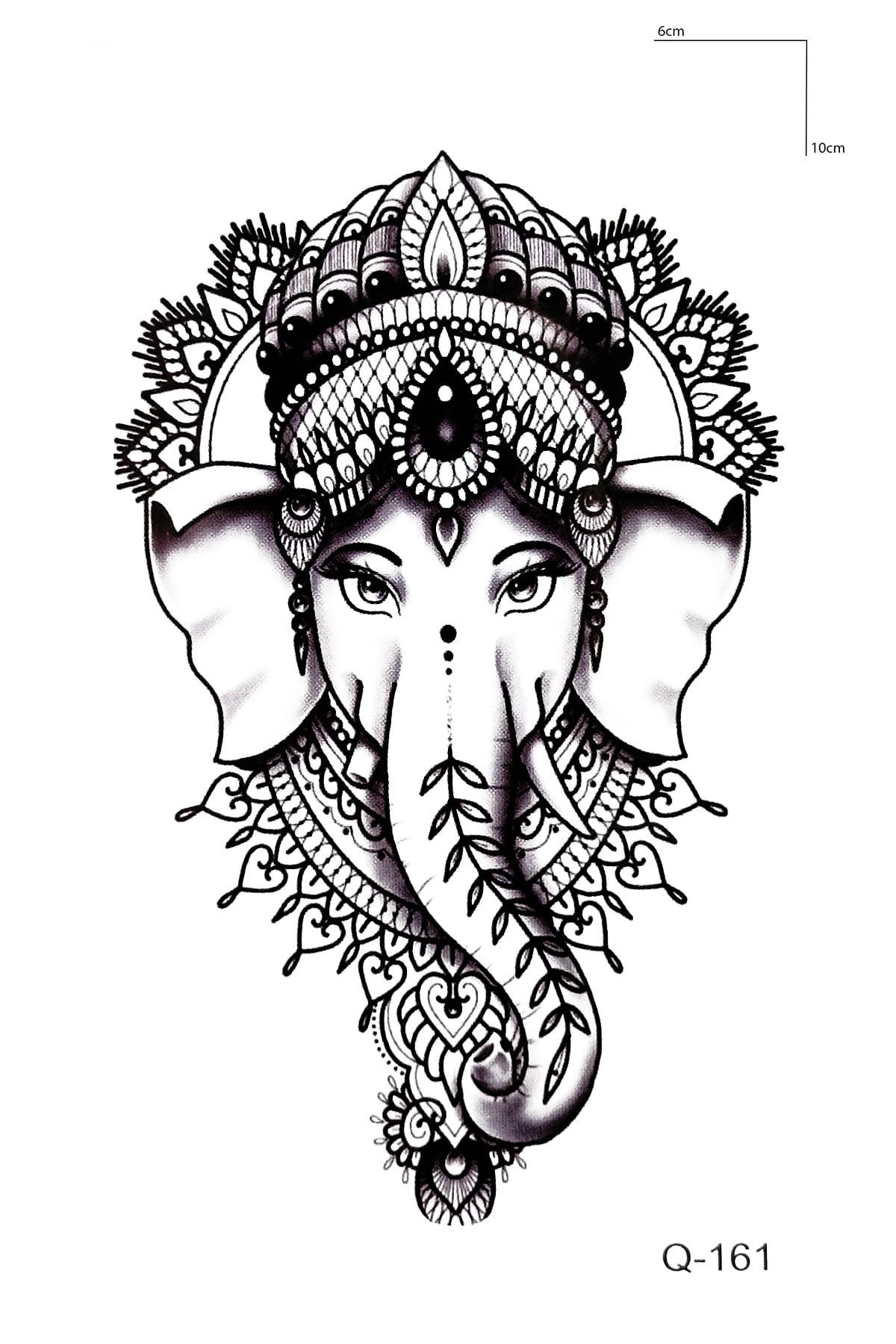 Hindu Tanrısı Fil Mini Geçici Dövme Tattoo