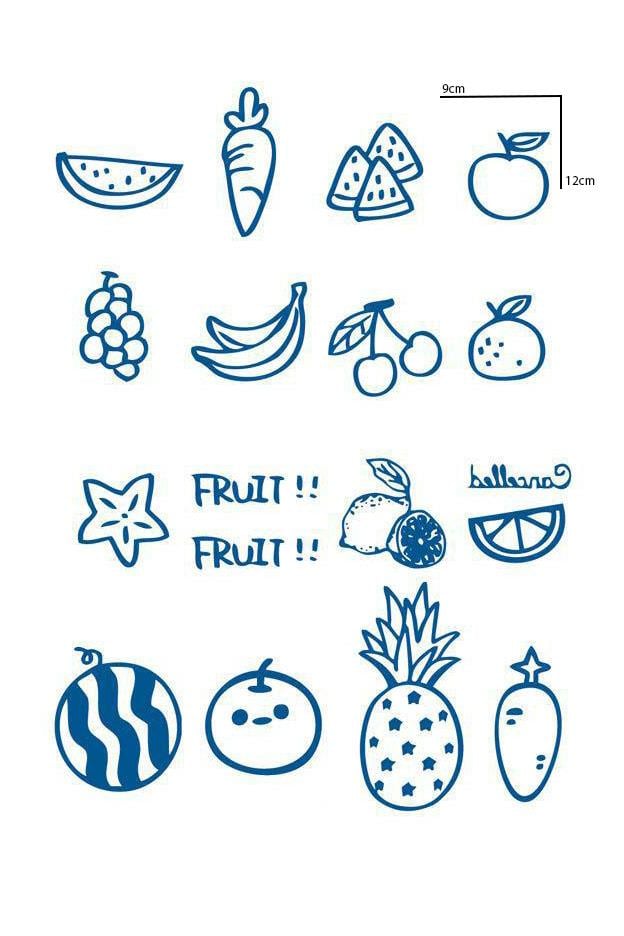 Karışık Figürlü 12 Saat Sonra Kararan Geçici Dövme Tattoo