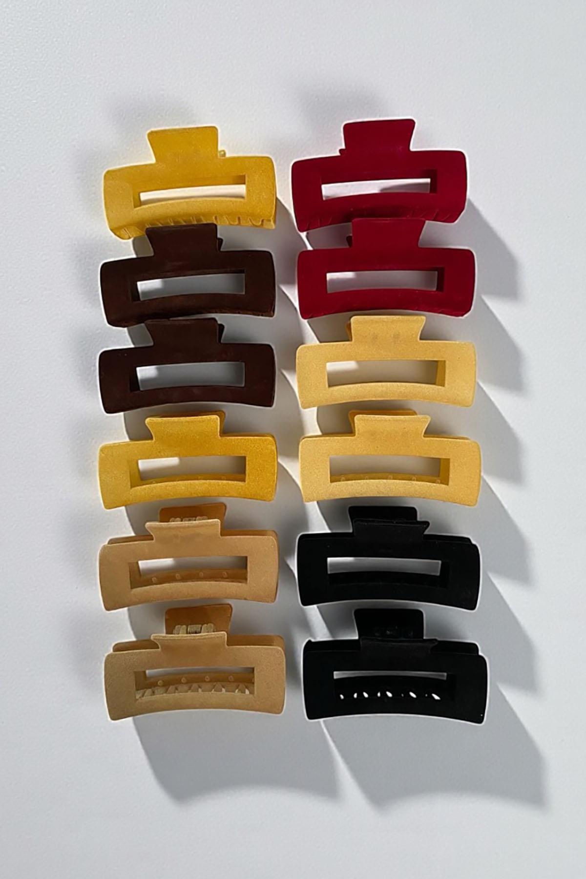 12'li Karışık Renk Mandal Toka Set