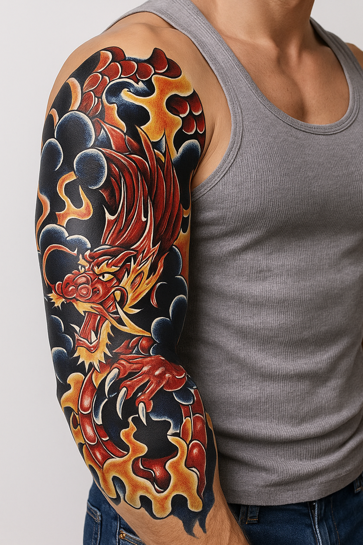 Geçici Ejderha Kol Dövme Tattoo