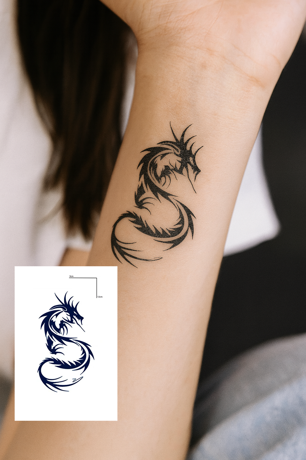 Ejderha Figürlü 12 Saat Sonra Kararan Geçici Mini Dövme Tattoo