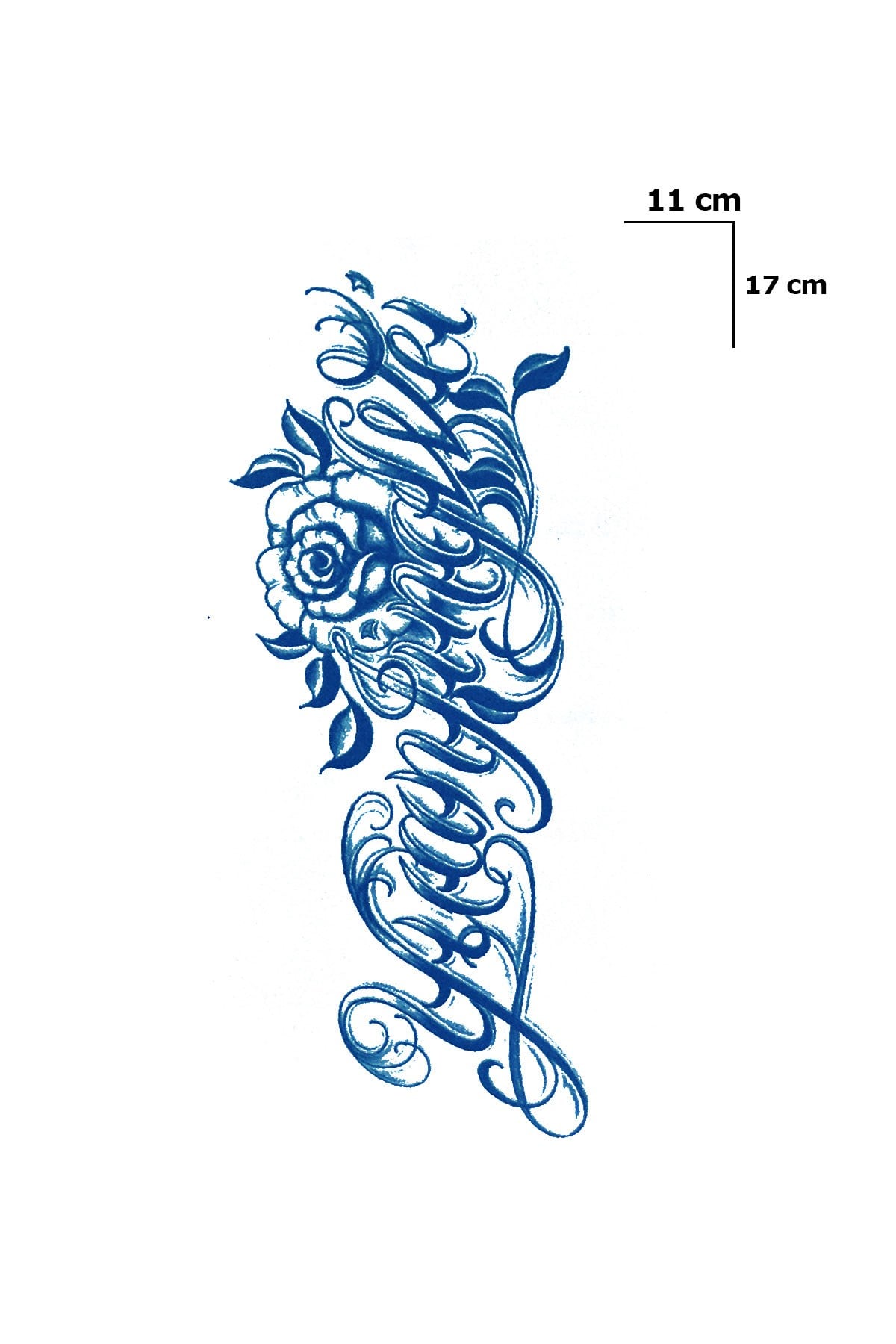 Yazı Çiçek Sonradan Kararan Yarı Kalıcı Geçici Dövme Tattoo