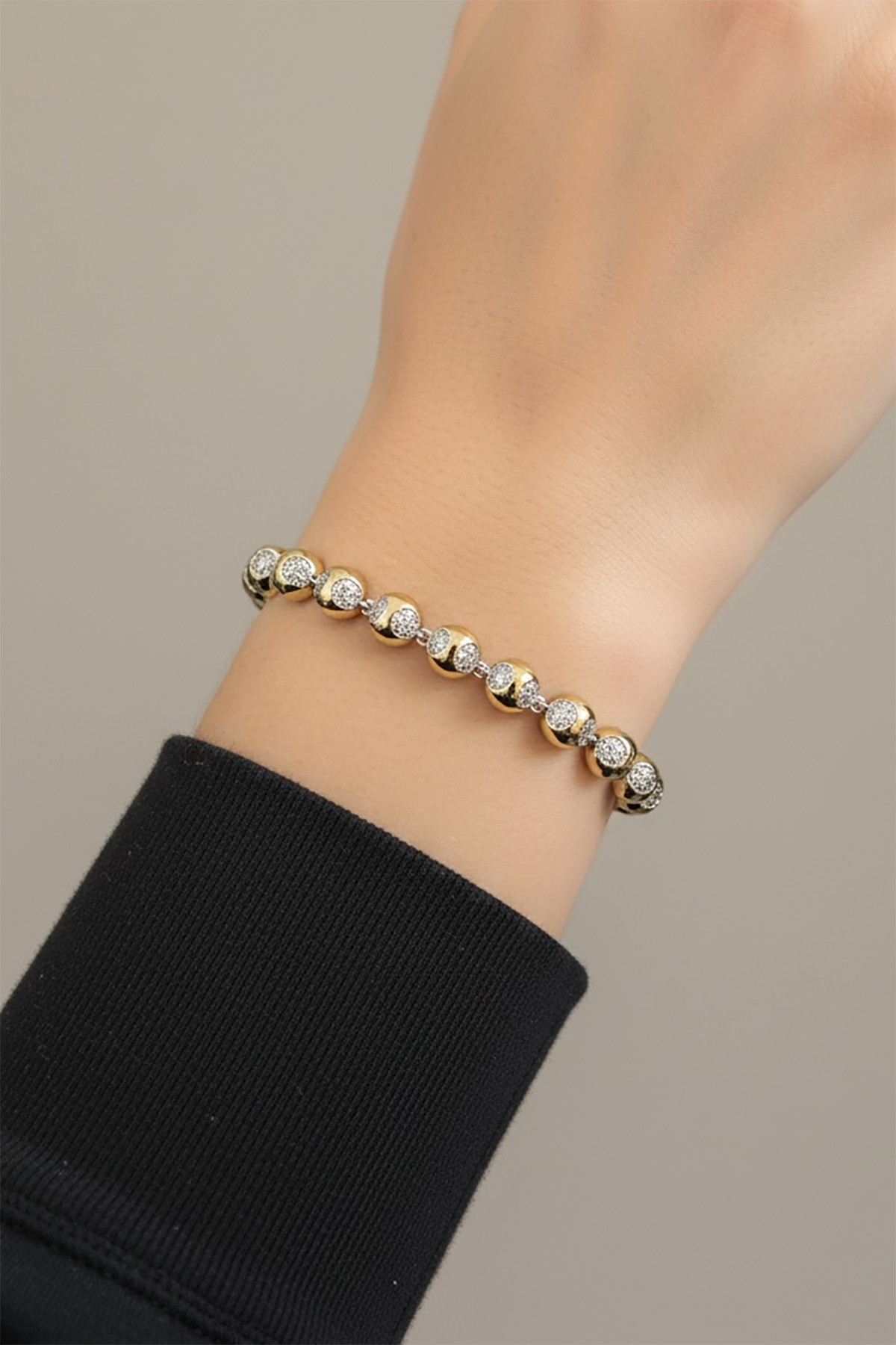 Altın Renk Taş Detaylı Çelik VİP Xuping Bileklik