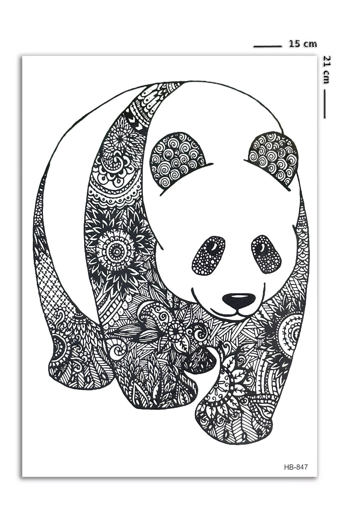 Panda Büyük Dövme Geçici Tattoo