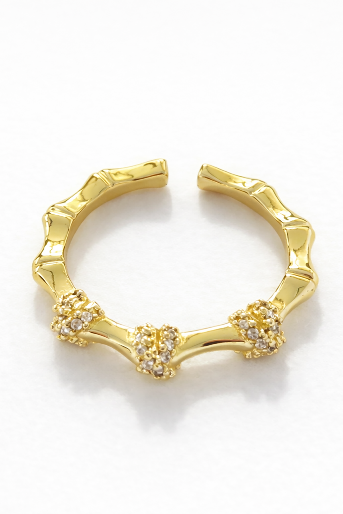 Altın Renk Taş Detaylı Ayarlanabilir Yüzük