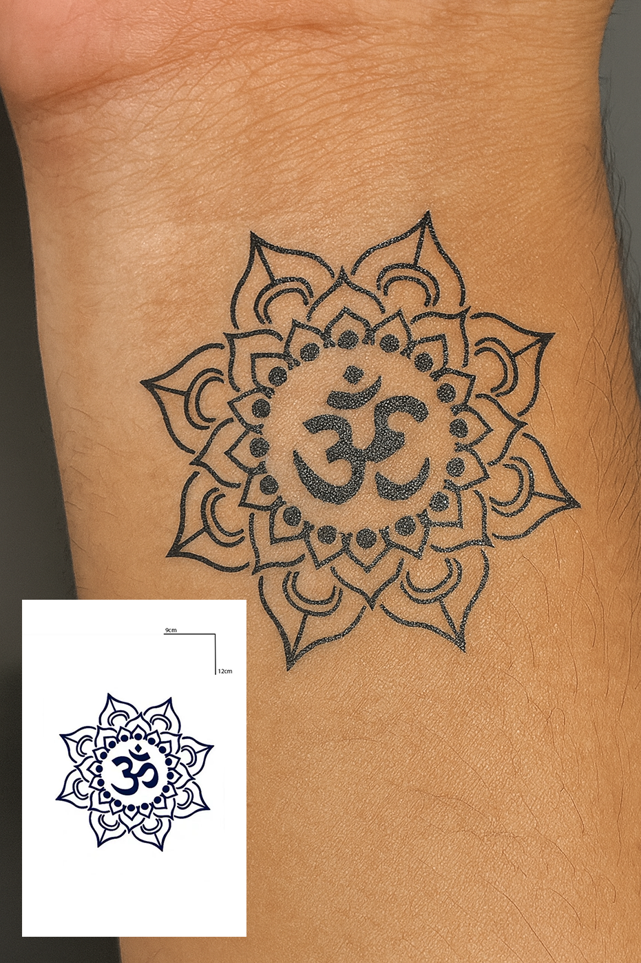 Mandala Figürlü 12 Saat Sonra Kararan Geçici Mini Dövme Tattoo