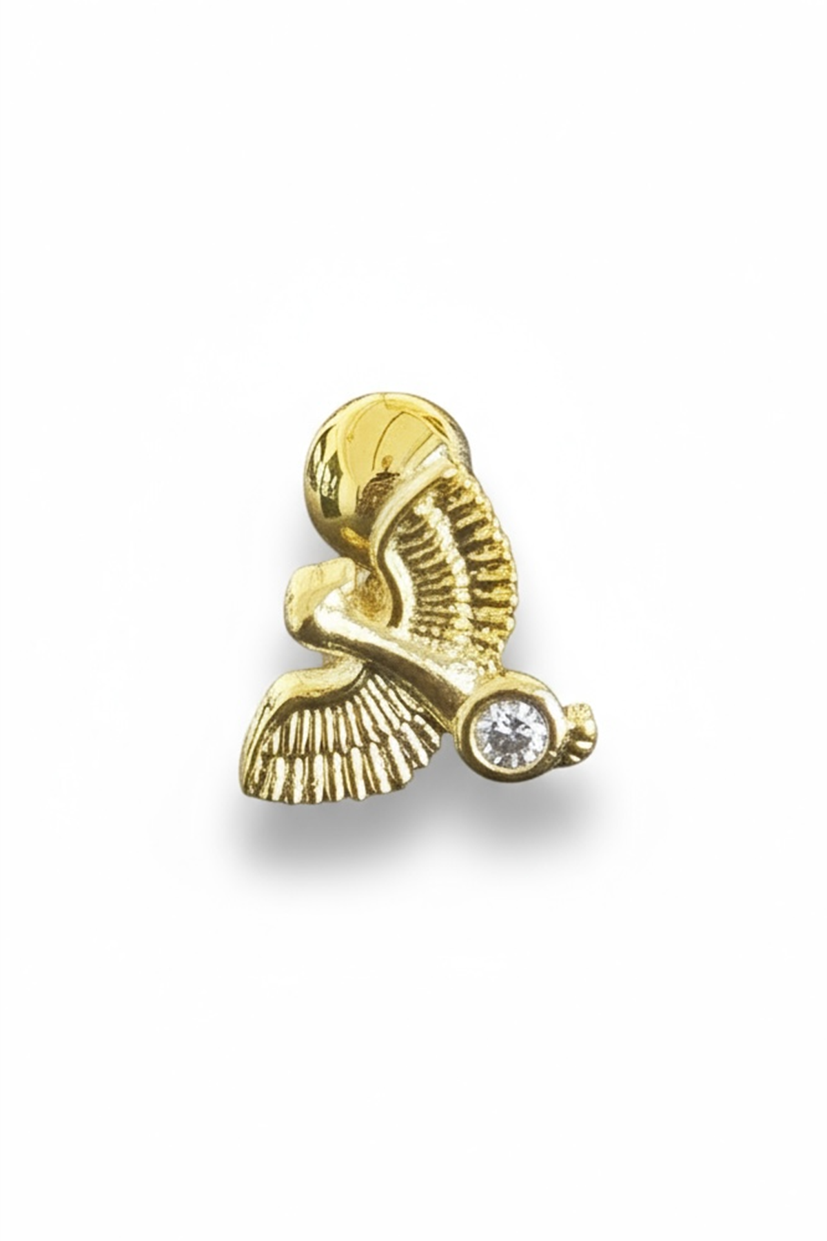 Altın Renk Anka Kuşu Figürlü Cerrahi Çelik Tragus/Kıkırdak Küpe/Piercing (Tek)