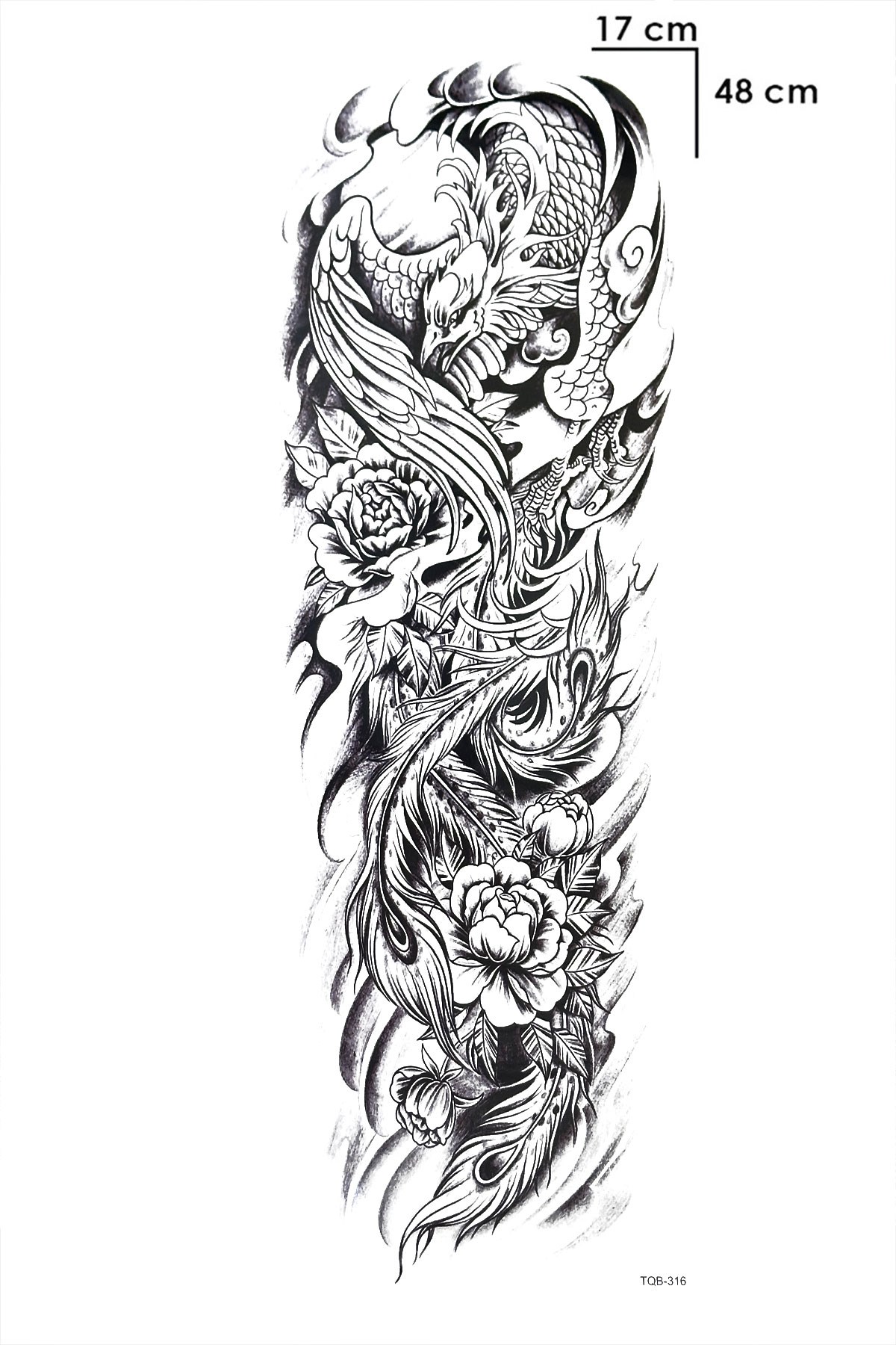 Çiçek Ve Kartal Dövme Geçici Tattoo