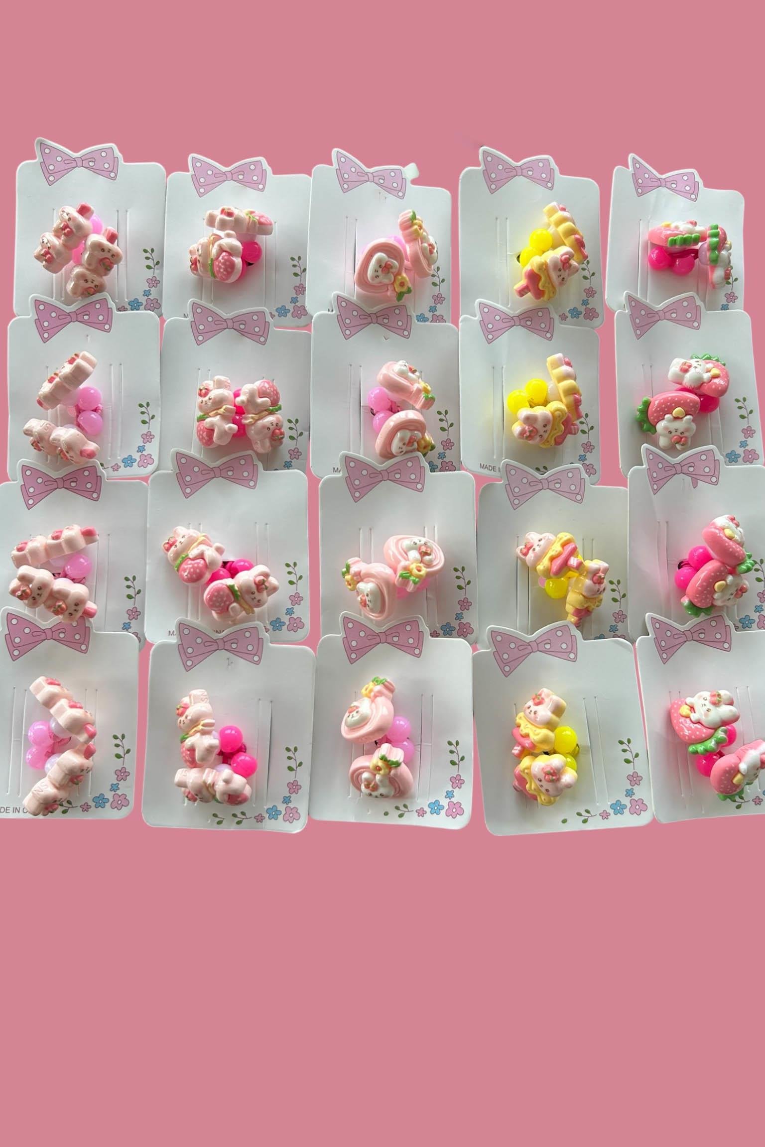 20'li Karışık Renk Tavşan Figürlü Çocuk Lastik Toka Set