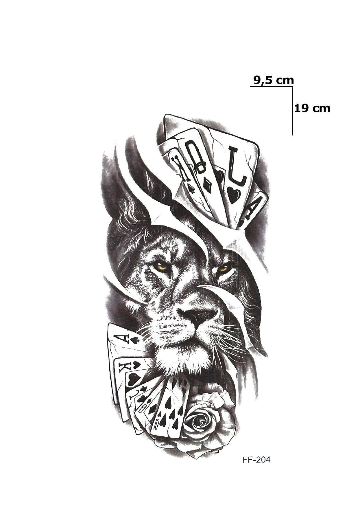 Kart Aslan Dövme Geçici Tattoo