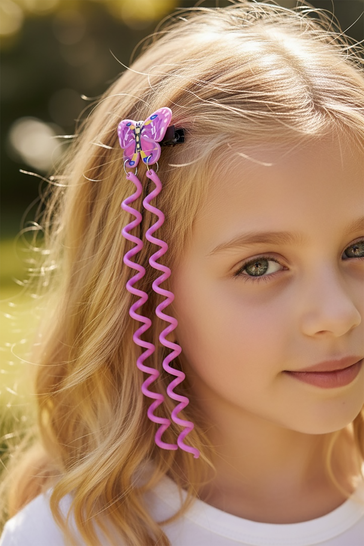 2'li Pembe Renk Kelebek Figürlü Çocuk Yan Toka