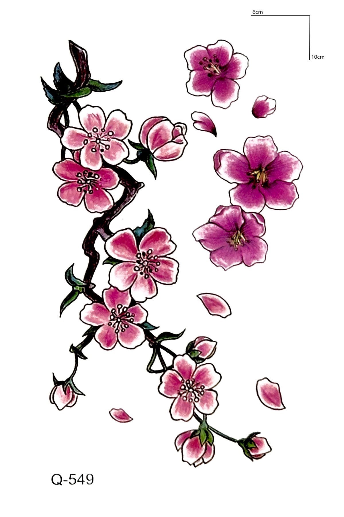 Çiçek Dalı Mini Dövme Geçici Tattoo