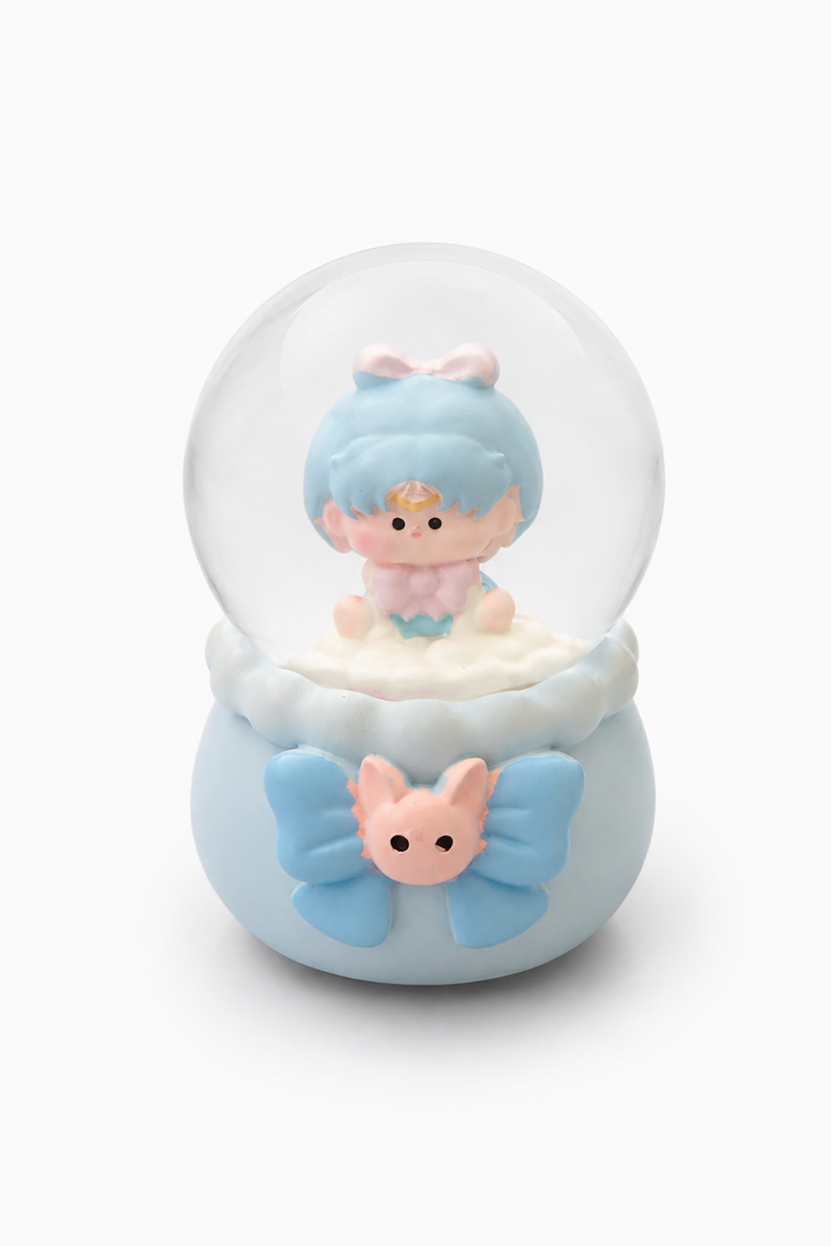 Mavi Renk Kız Figürlü Işıklı Mini Küre