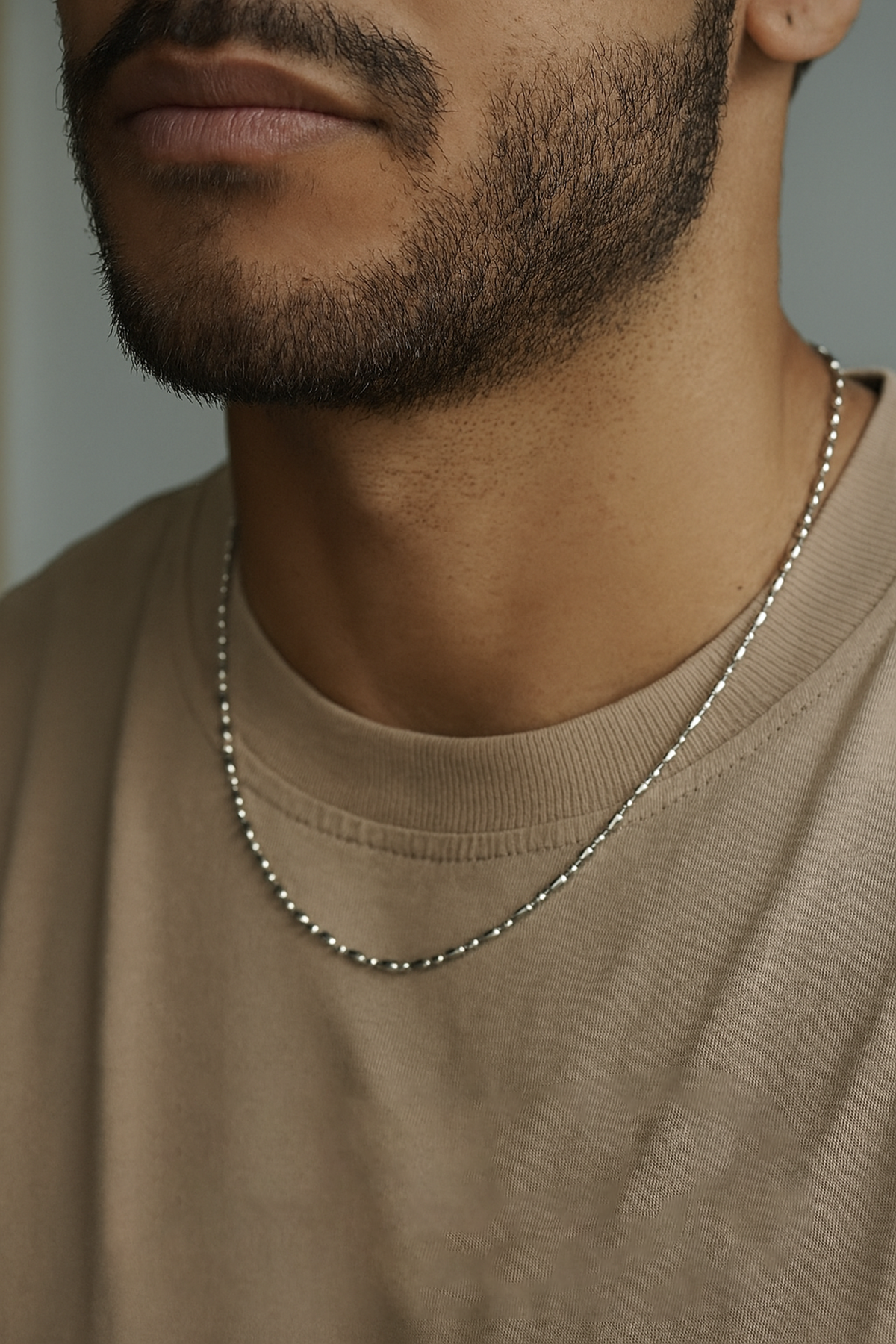 Gümüş Renk Erkek Çelik Kolye