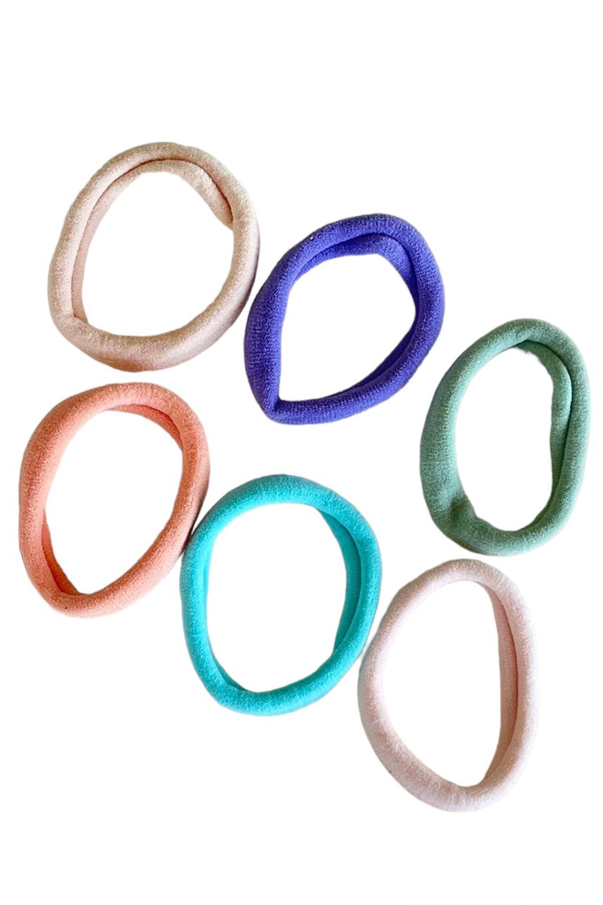 6'lı Karışık Renk Havlu Lastik Toka