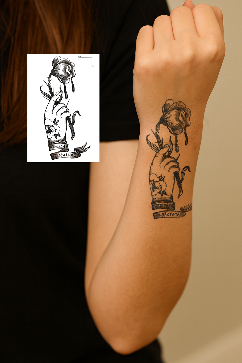 Geçici Çiçek Figürlü Mini Dövme Tattoo